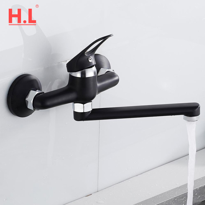 Basin Mixer Tap - キッチン蛇口ミキサー壁掛けシングルハンドルミキサータップシンク蛇口回転温冷水ミキサーモッププールタップ洗面器蛇口