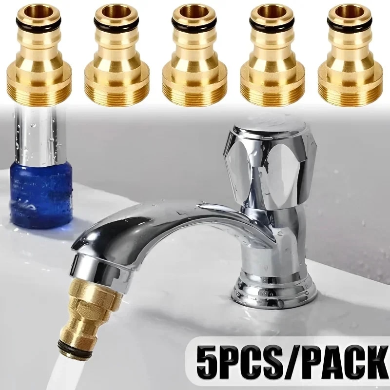 Basin Mixer Tap - 1/2/5 個ユニバーサルタップキッチンアダプタ真鍮蛇口散水ガーデンツールタップコネクタミキサーホースアダプタ洗面器継手