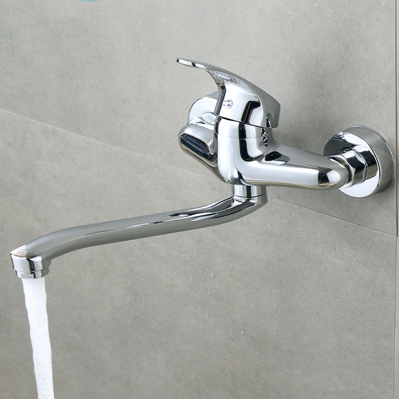 Basin Mixer Tap - 壁掛けキッチン蛇口二重穴洗面器蛇口温水&冷水ミキサータップ壁キッチンミキサーキッチンシンクタップ