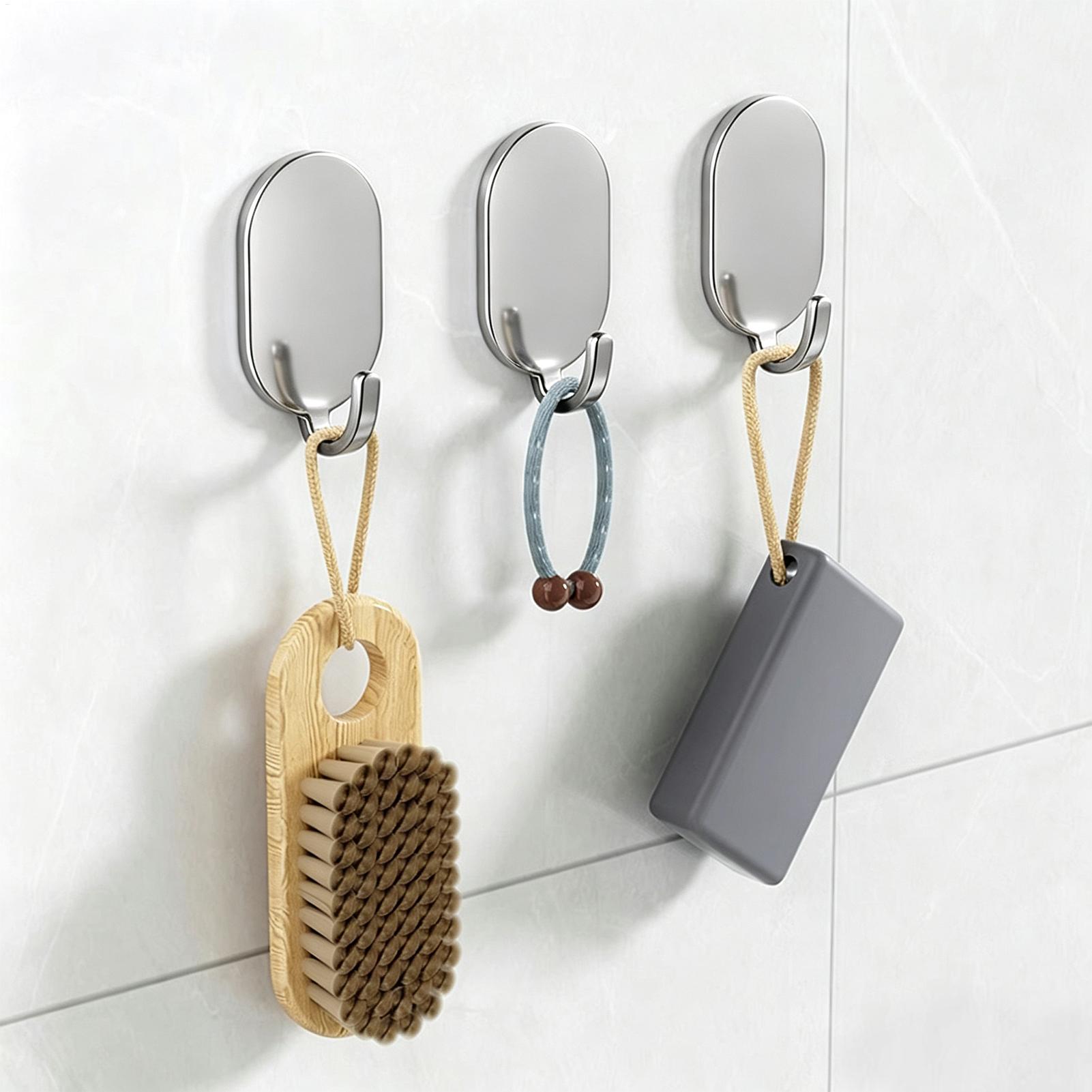 Home Bathroom Organizer - 防水性があり、強力な粘着力を持つフック5個セット。家庭用、キッチン、バスルーム、寝室など、様々な場所で使える、耐久性に優れた壁掛けフックです。