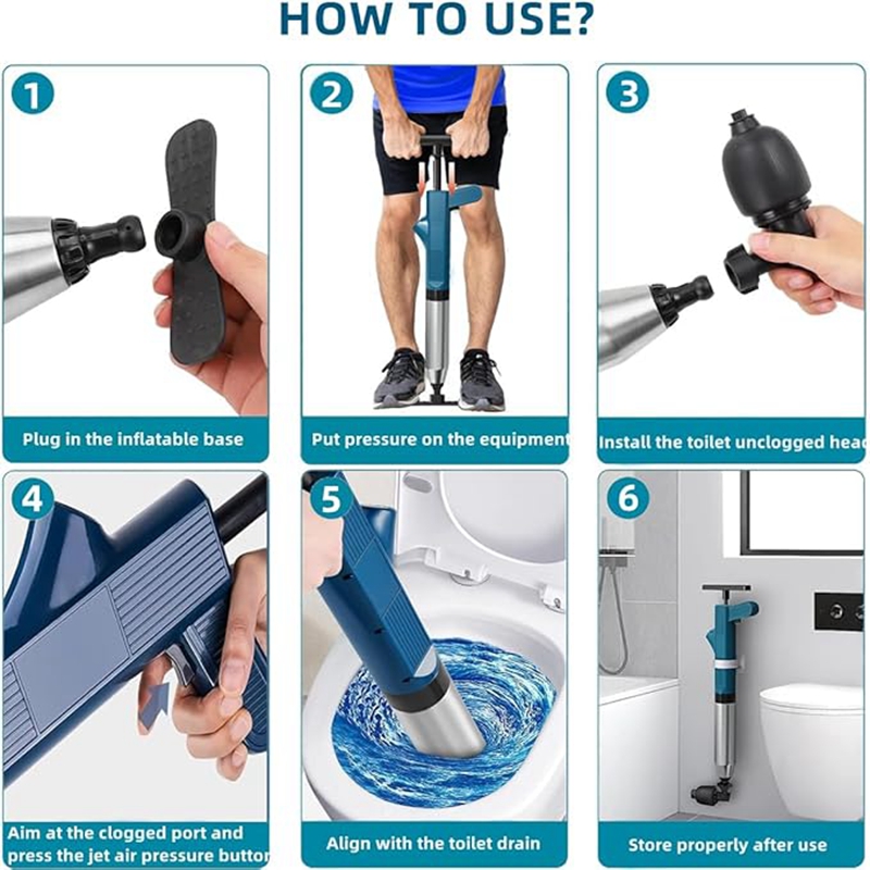 強力なトイレプランジャーステンレス鋼パイプ浚渫アンブロッカー - Plunger Toilet のレビューと価格