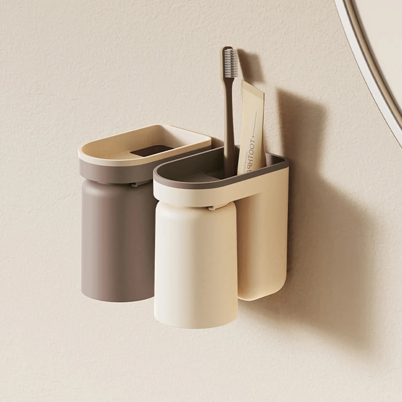 壁に取り付けられた歯ブラシ収納ラック、穴なし、ライト、高級、 - Home Bathroom Organizer のレビューと価格