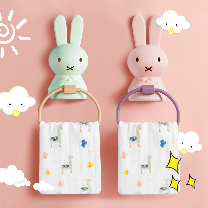 かわいいミッフィー非穴あきタオルラックかわいいウサギ壁掛けハ - Home Edit Bathroom Storage のレビューと価格