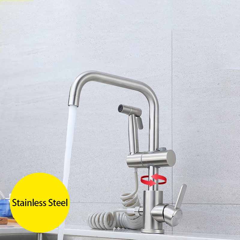 ステンレス製キッチン水栓セット 360度回転式洗面台シンクタ - Basin Mixer Tap のレビューと価格