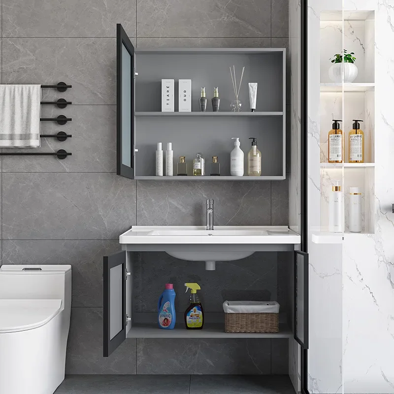 防水浴室キャビネット スマートミラー内蔵 セラミック洗面台付 - Home Bathroom Vanity Combo のレビューと価格