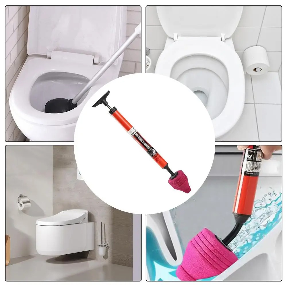 高圧エアプランジャー式トイレ強力詰まり解消ツール、人間工学に - Plunger Toilet のレビューと価格
