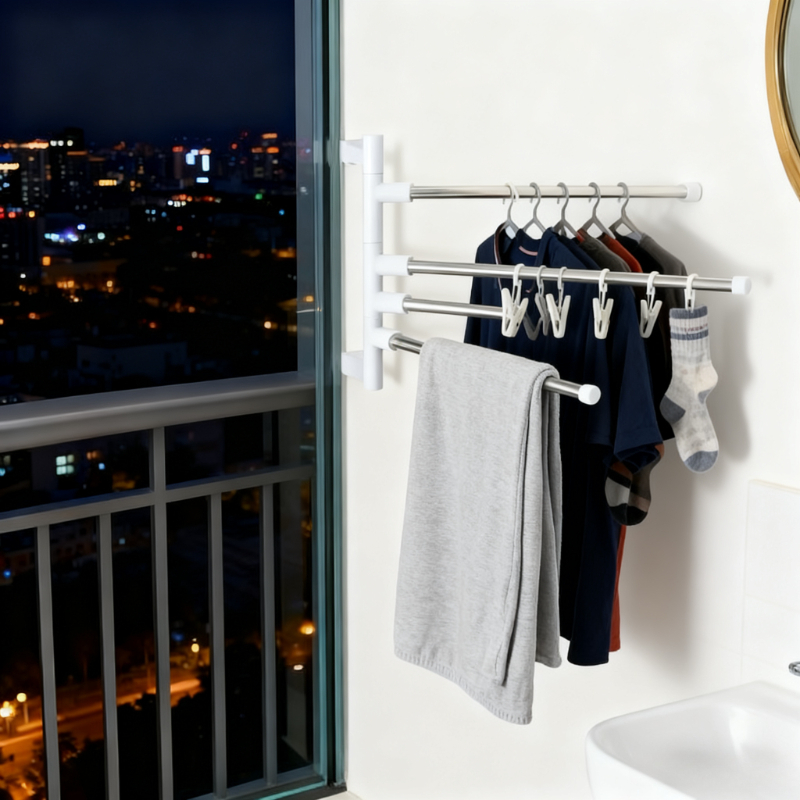 モダンなミニマリストフローティングタオルラック（回転式ロッド - Home Essentials Bathroom Storage のレビューと価格