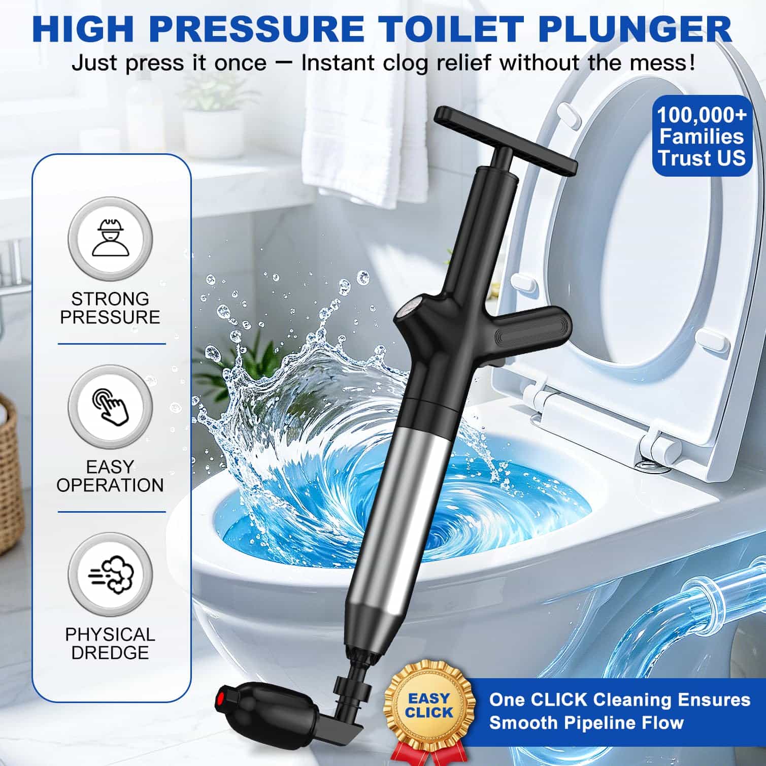 トイレ用排水クリーナー、高圧トイレ用プランジャー、多機能排水 - Plunger Toilet のレビューと価格