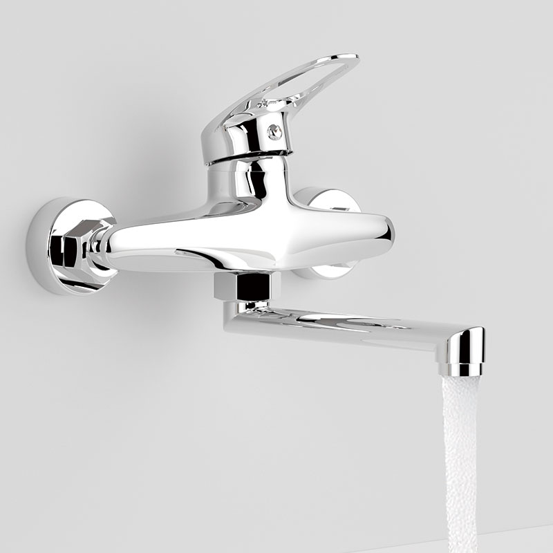 キッチン蛇口ミキサー壁掛けシングルハンドルミキサータップシン - Basin Mixer Tap のレビューと価格