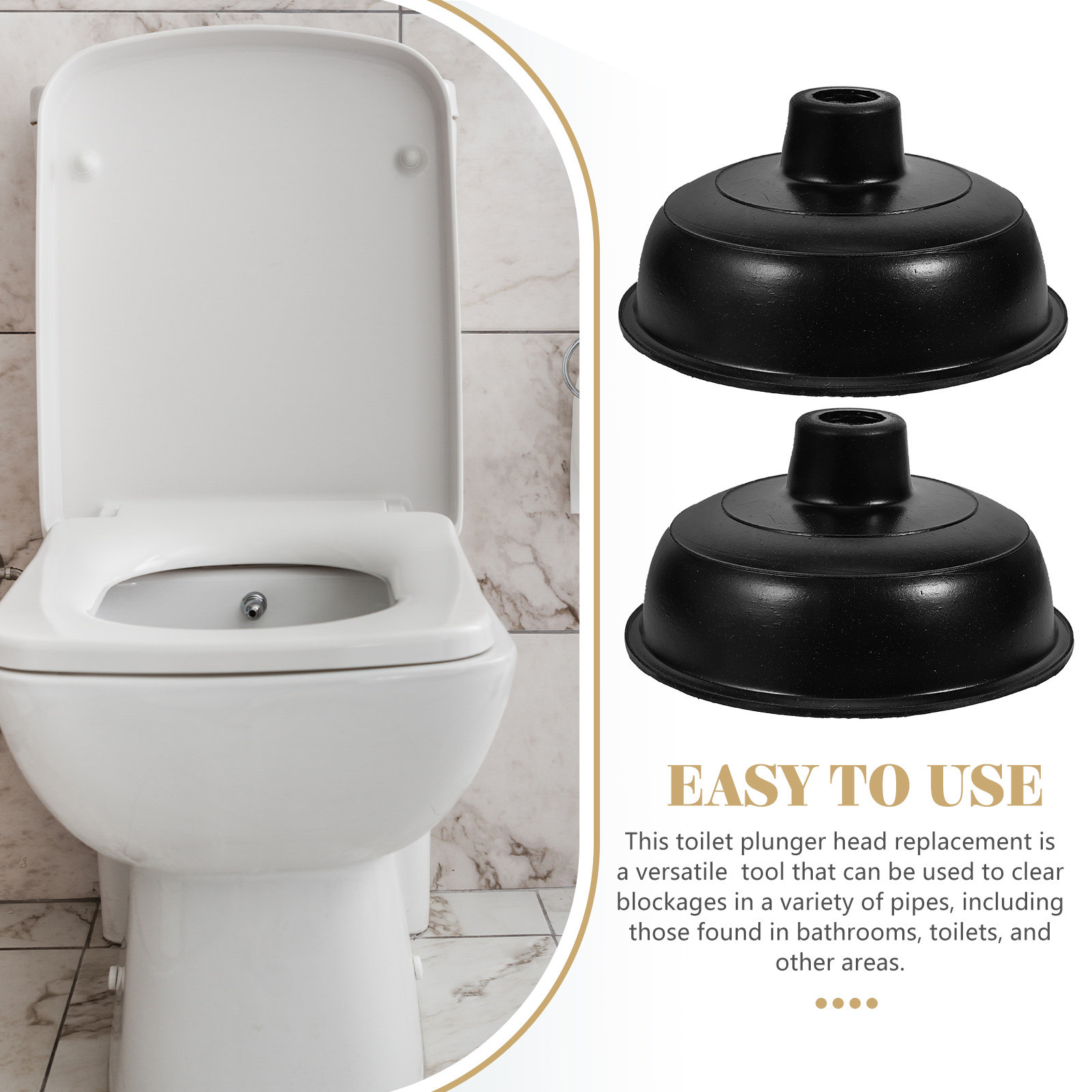 2個入り、トイレ用プランジャー交換用ヘッド、ゴム製の排水口ク - Plunger Toilet のレビューと価格