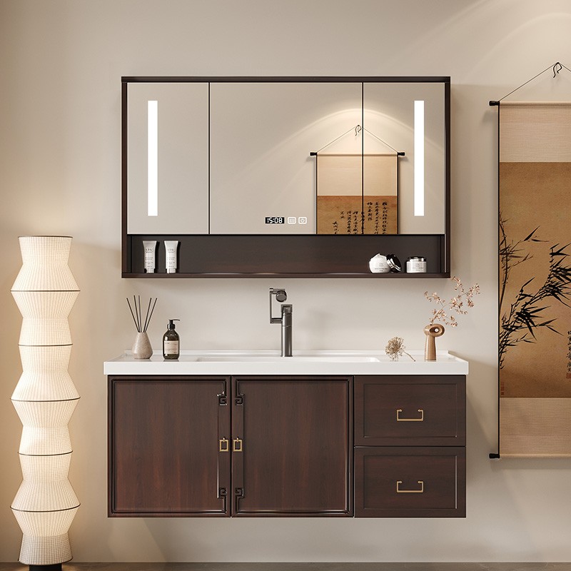 スタンディング収納バスルームキャビネット木製LEDライトトイ - Home Bathroom Vanity Combo のレビューと価格