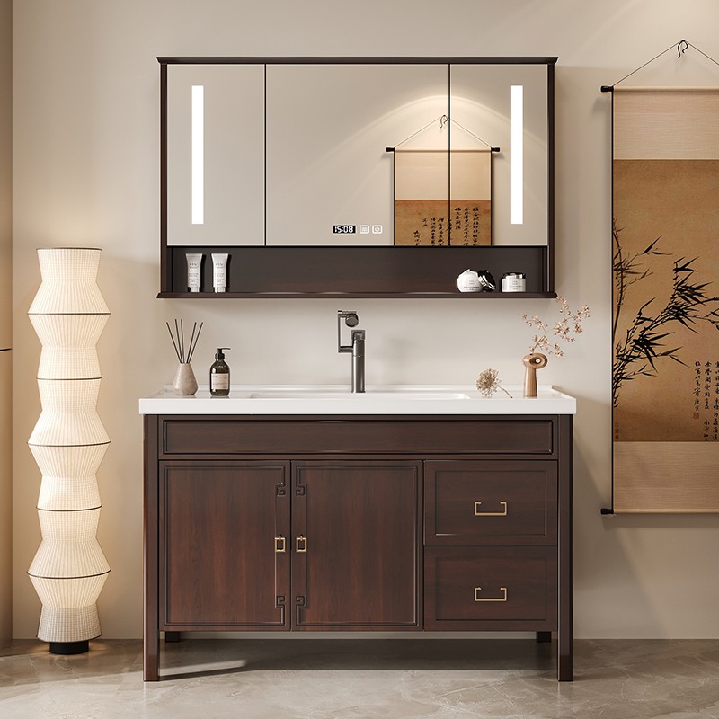 スタンディング収納バスルームキャビネット木製LEDライトトイ - Home Bathroom Vanity Combo のレビューと価格