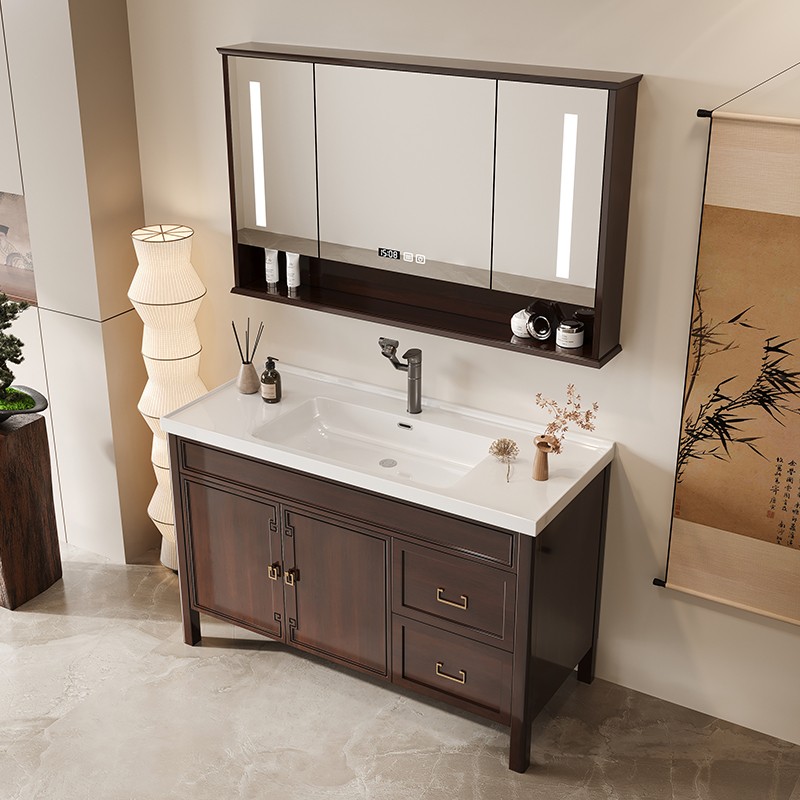 スタンディング収納バスルームキャビネット木製LEDライトトイ - Home Bathroom Vanity Combo のレビューと価格