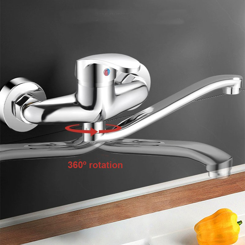 壁掛けキッチン蛇口二重穴洗面器蛇口温水&冷水ミキサータップ壁 - Basin Mixer Tap のレビューと価格