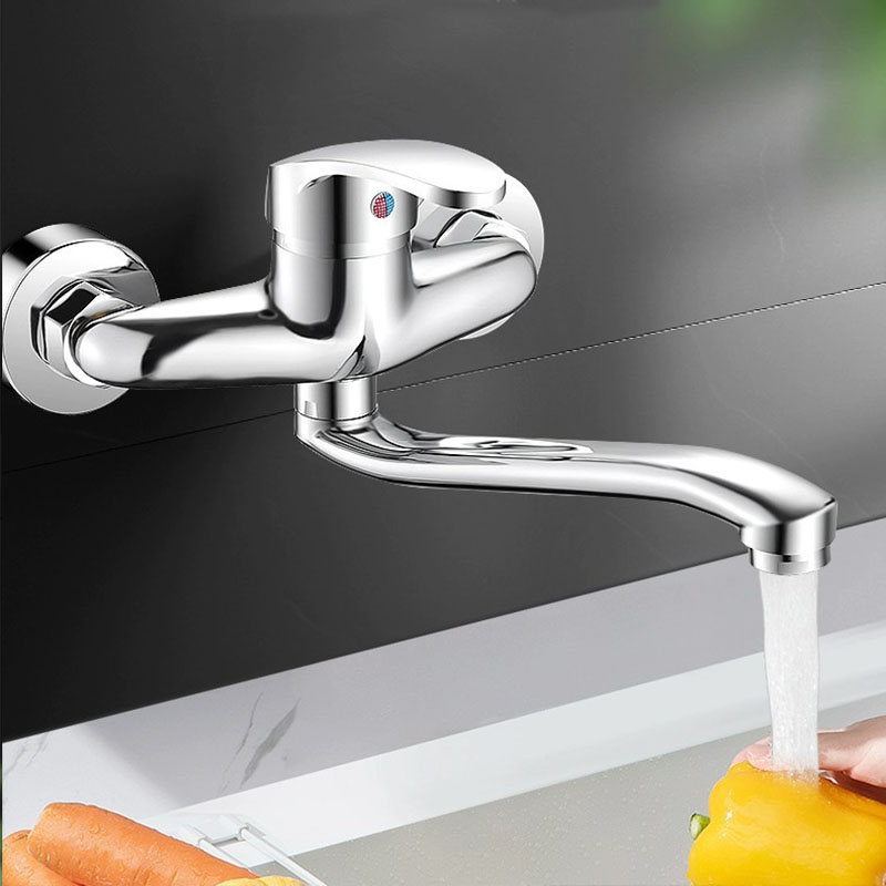 壁掛けキッチン蛇口二重穴洗面器蛇口温水&冷水ミキサータップ壁 - Basin Mixer Tap のレビューと価格