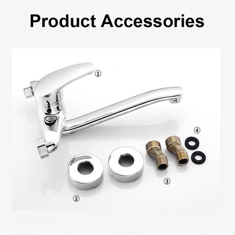 壁掛けキッチン蛇口二重穴洗面器蛇口温水&冷水ミキサータップ壁 - Basin Mixer Tap のレビューと価格