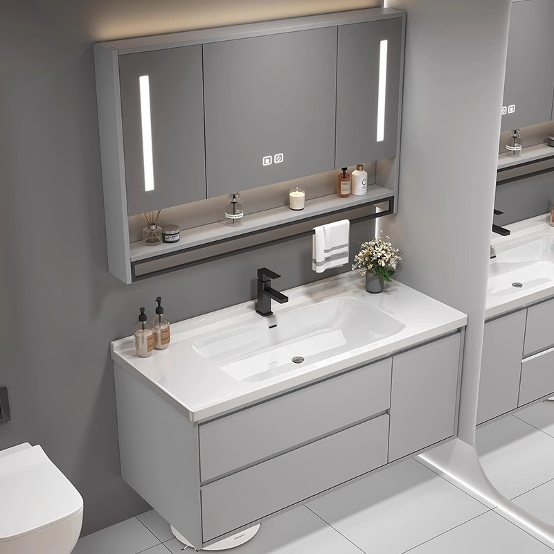 セラミック製トイレ洗面化粧台ヴィンテージ仕切り化粧台グレーの - Home Bathroom Vanity Combo のレビューと価格