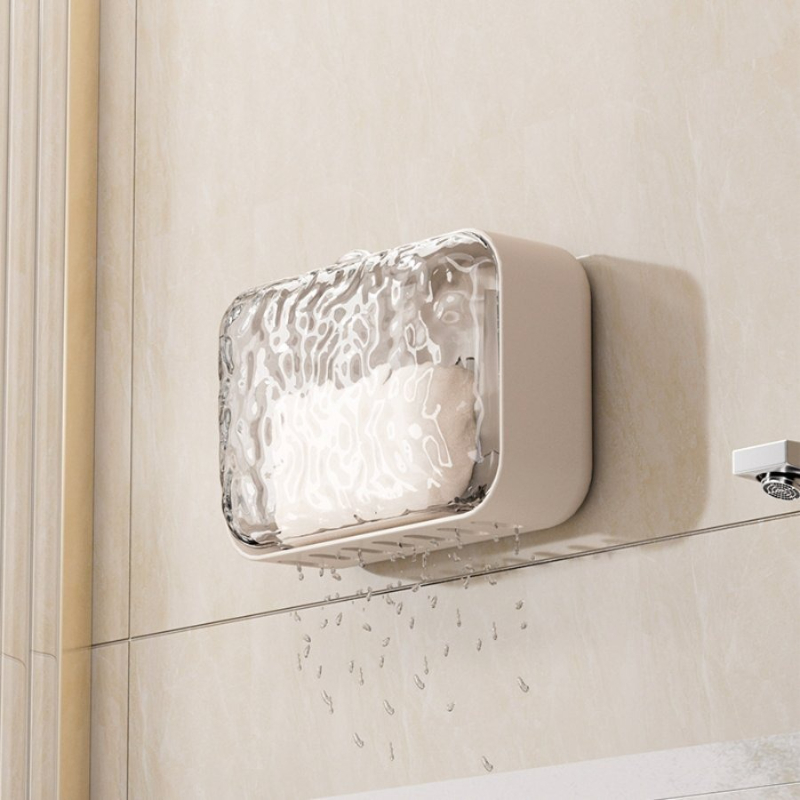 壁掛け式ソープディッシュ、穴あけ不要、蓋付き、水切り可能、防 - Home Bathroom Organizer のレビューと価格