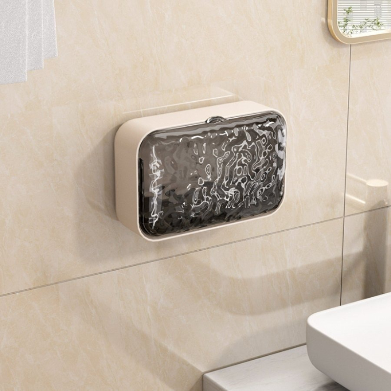 壁掛け式ソープディッシュ、穴あけ不要、蓋付き、水切り可能、防 - Home Bathroom Organizer のレビューと価格
