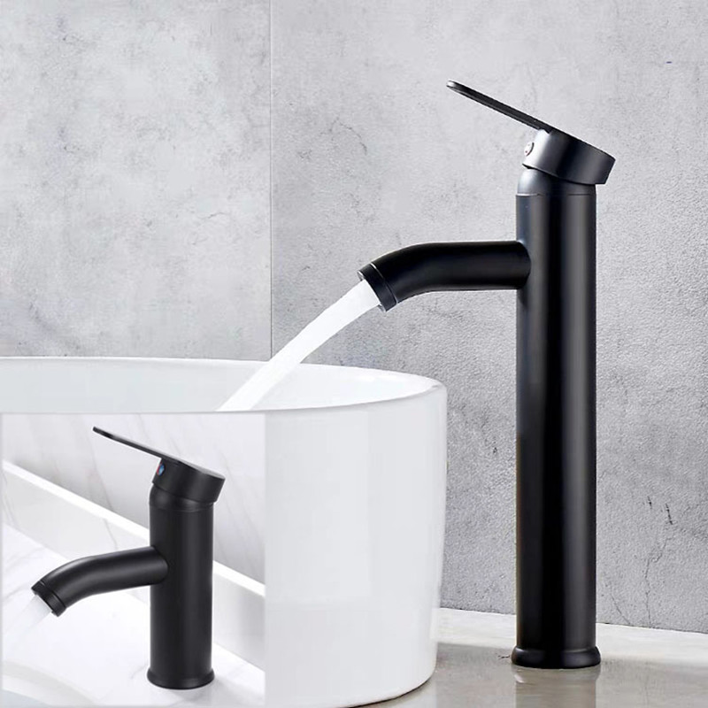ブラック洗面台蛇口 浴室洗面台水栓 温冷水混合栓 洗面シンク - Basin Mixer Tap のレビューと価格