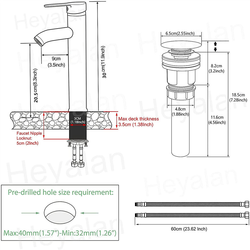 ブラック洗面台蛇口 浴室洗面台水栓 温冷水混合栓 洗面シンク - Basin Mixer Tap のレビューと価格